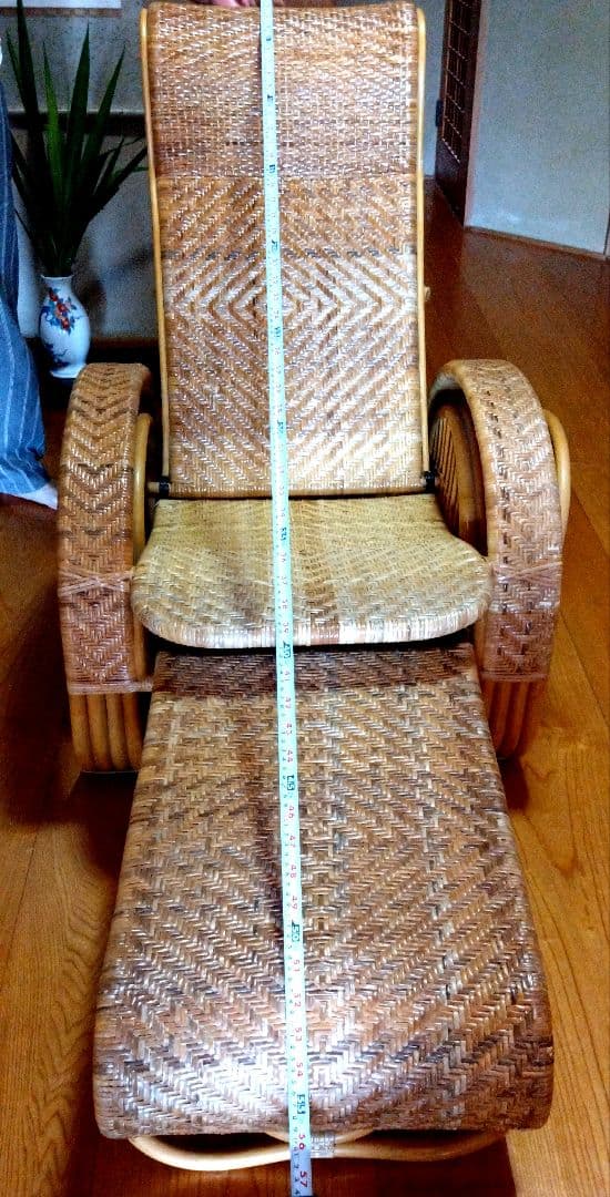 籐　ラタン　椅子 リクライニングチェア