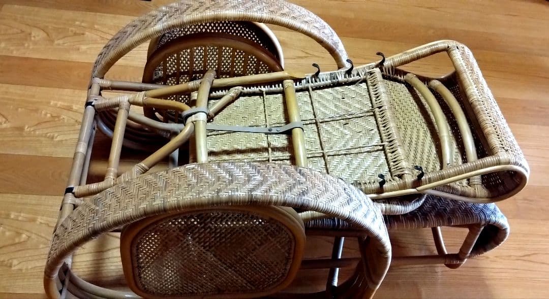 籐　ラタン　椅子 リクライニングチェア