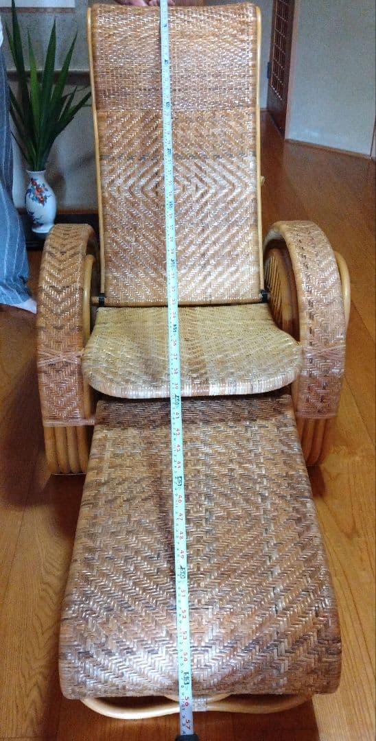 籐　ラタン　椅子 リクライニングチェア