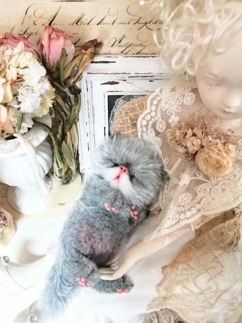 おねむちゃん♡エキゾチックベビー♡子猫♡アートドール♡ぬいぐるみ♡