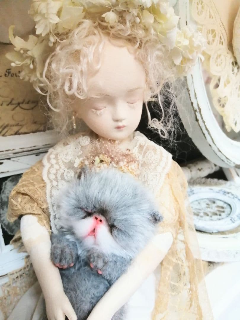 おねむちゃん♡エキゾチックベビー♡子猫♡アートドール♡ぬいぐるみ♡