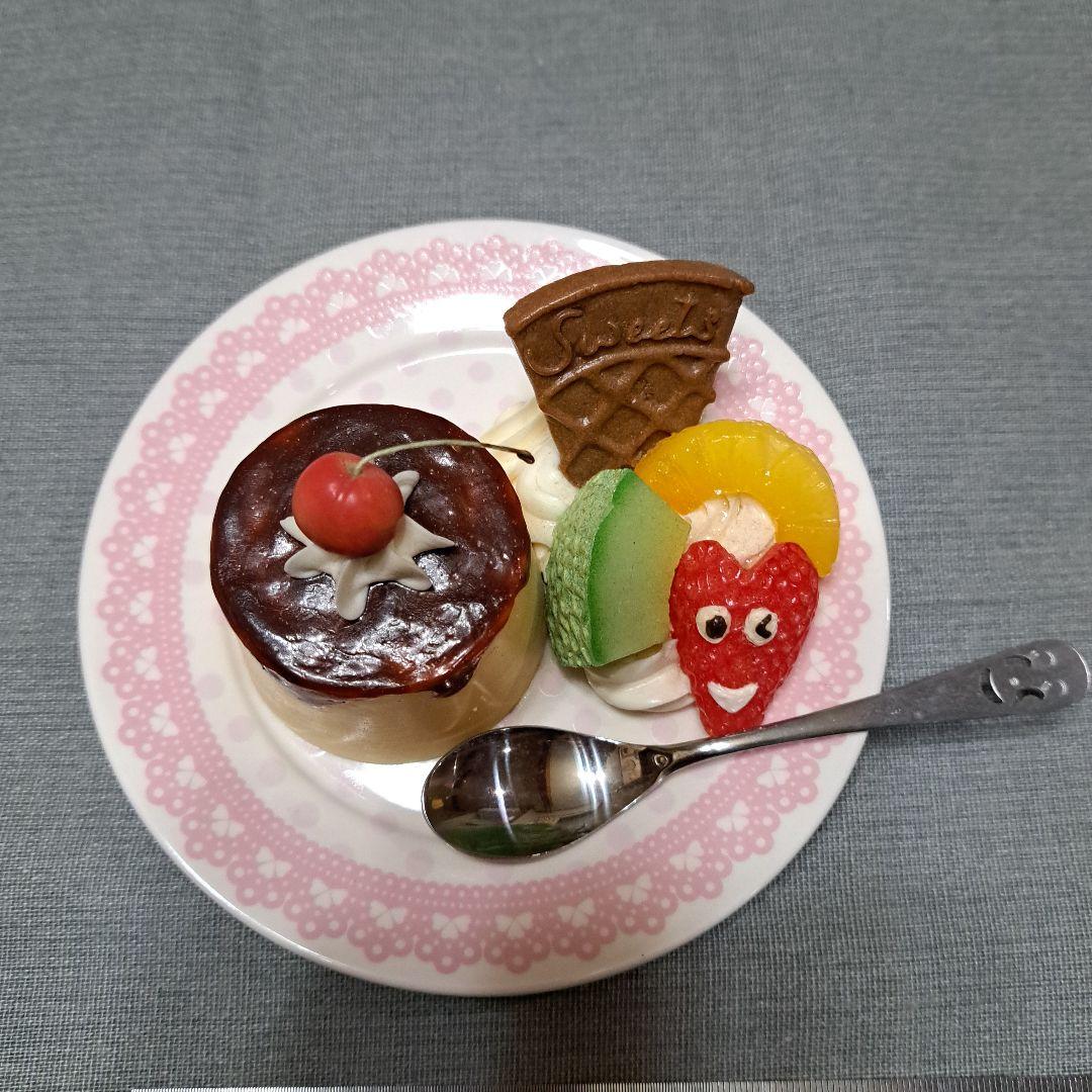 食品サンプル　プリンアラモード　実物大