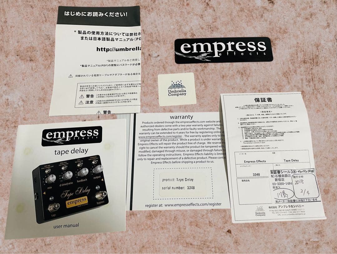 （新品同様）Empress Effects Tape Delay エフェクター