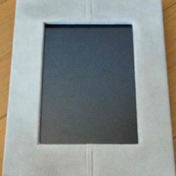 coach コーチ 写真たて フォトスタンド スエード製 ライトグレー