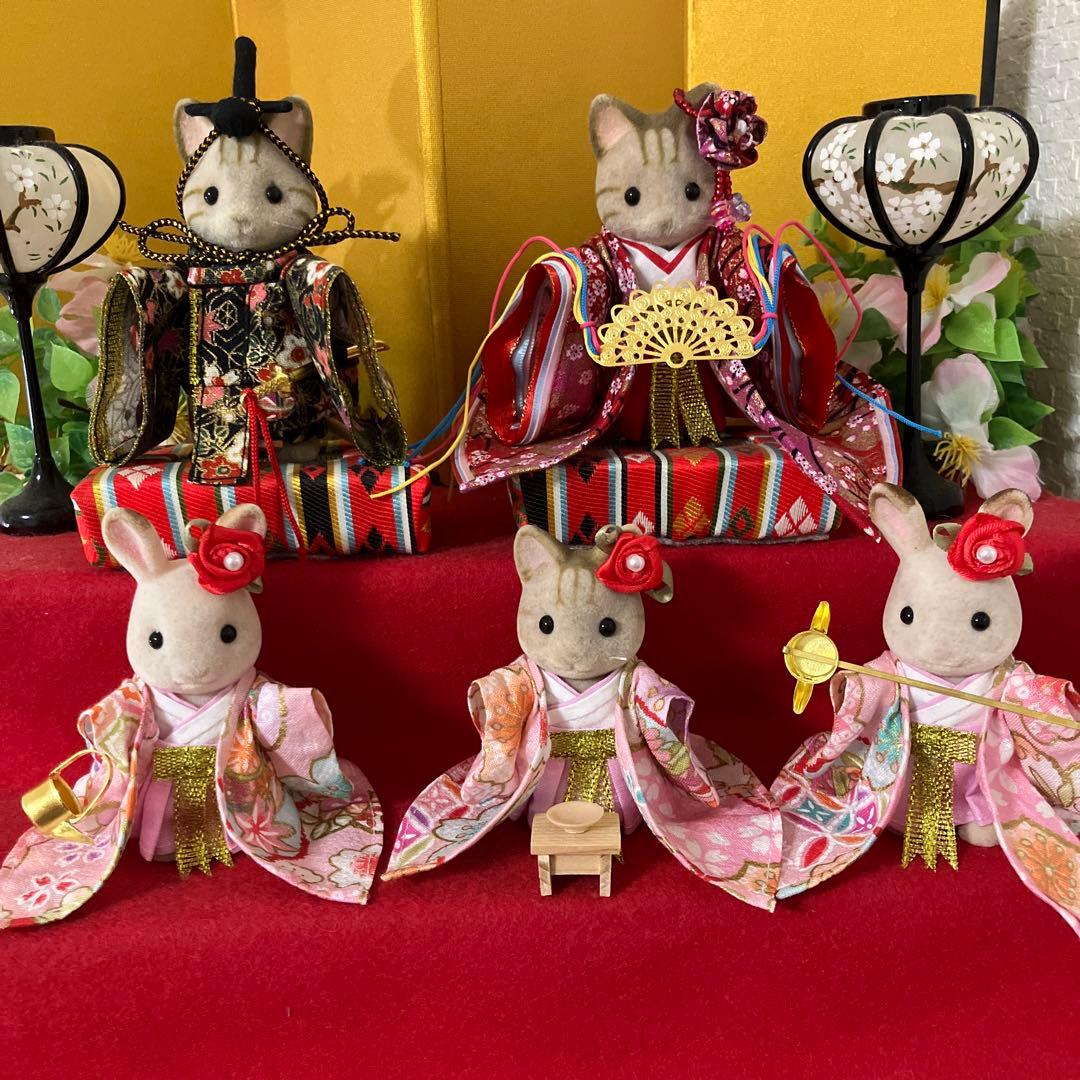 ひな祭り着物　シルバニア ハンドメイド