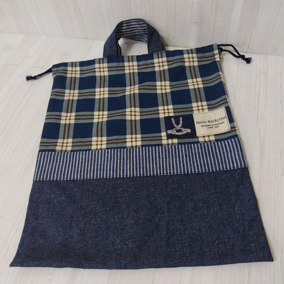 入園入学グッズ5点セット☆チェック柄☆ブルー