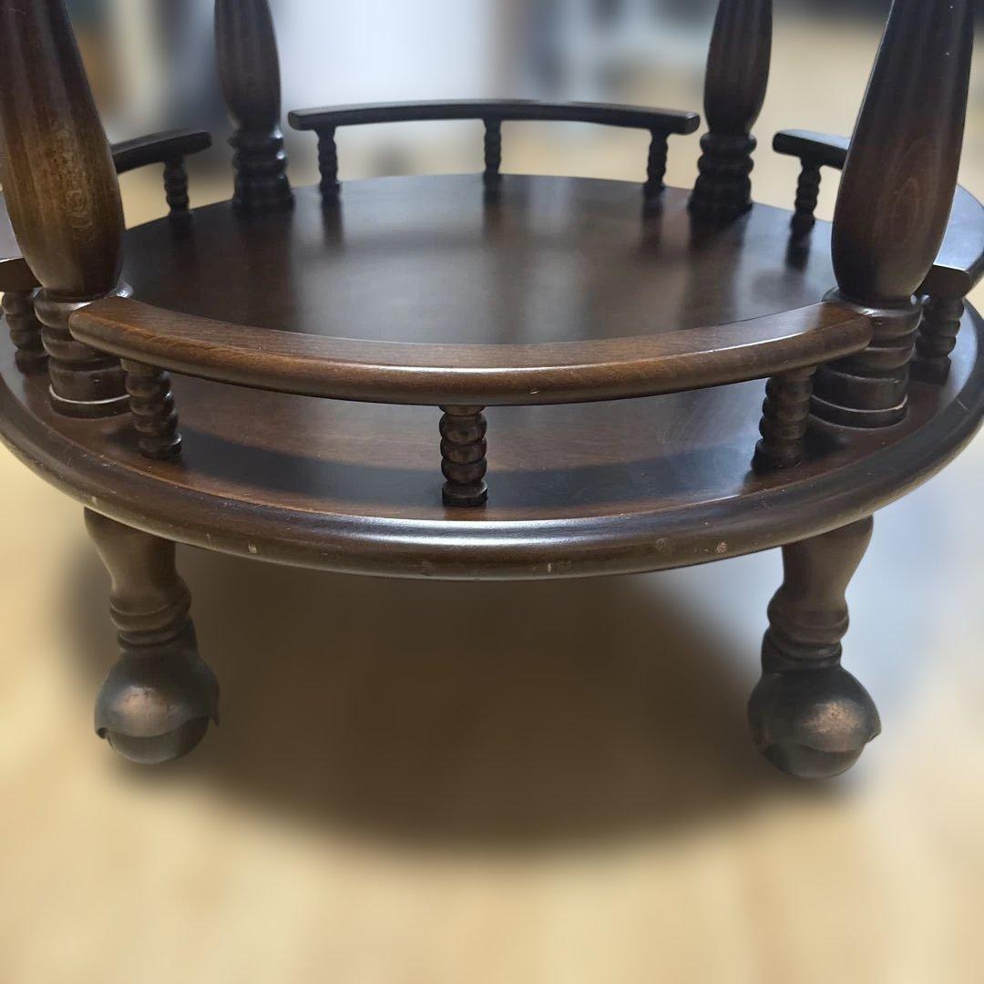 飛騨家具　天然木　キャスター付きサイドテーブル　キッチンワゴン