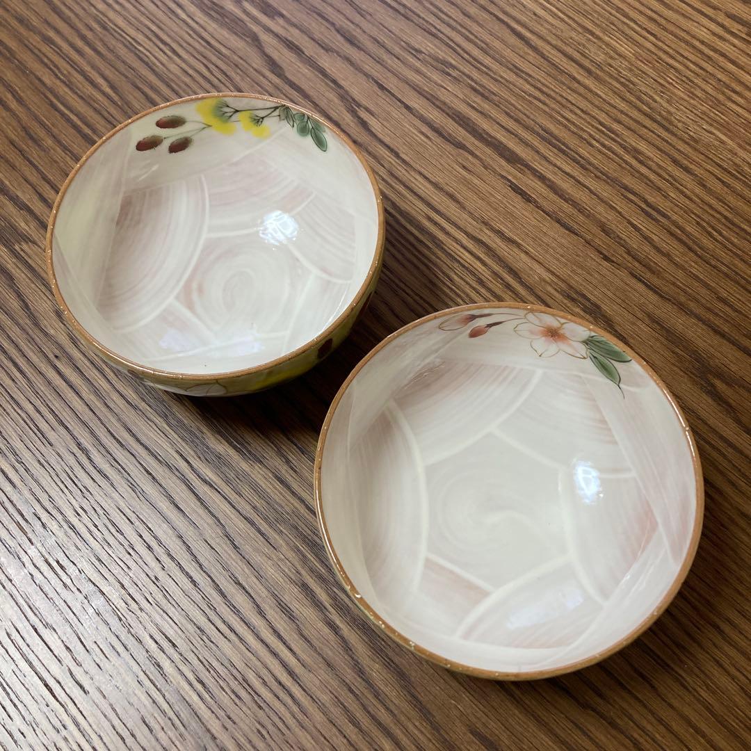 陶あん...茶碗 彩草花 清水焼