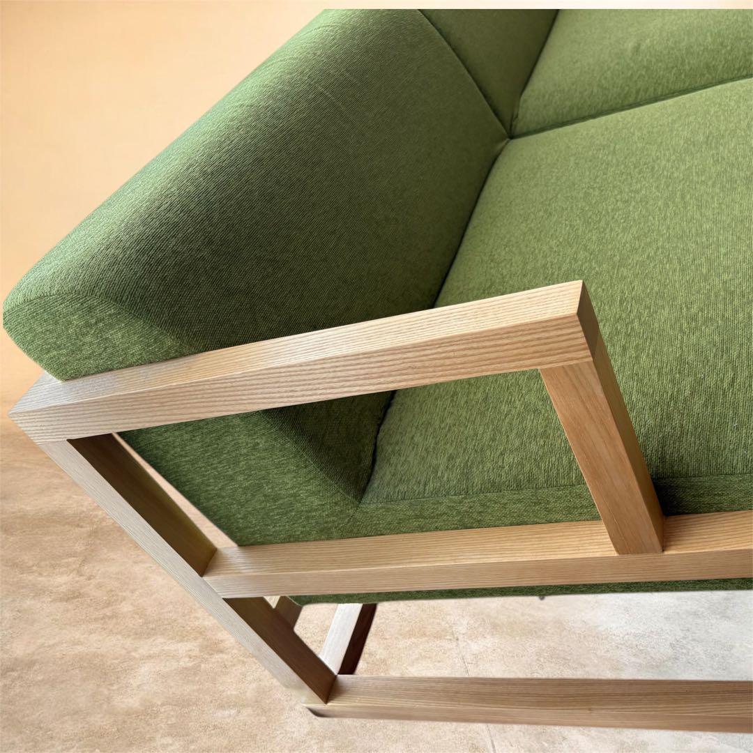 SOGO　相合家具　タモ材木枠　ローソファ　３人掛　北欧