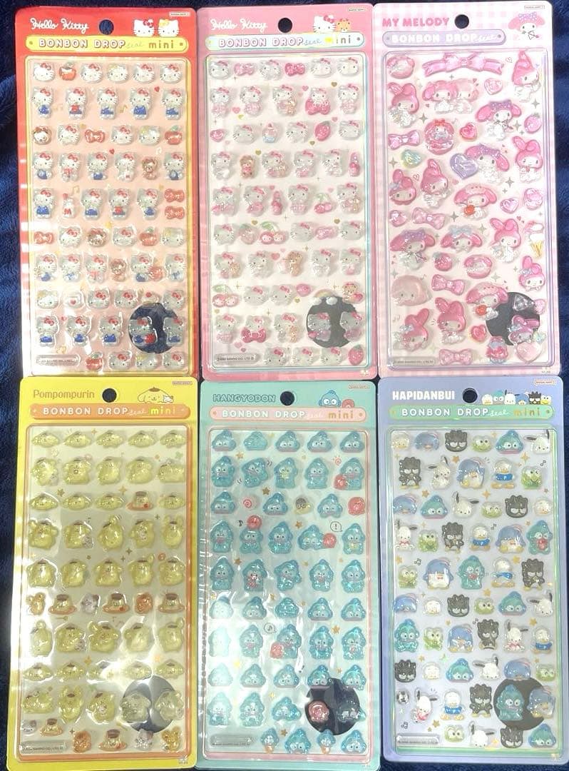 ［正規品］ボンボンドロップシール & ミニ サンリオ 6枚セット