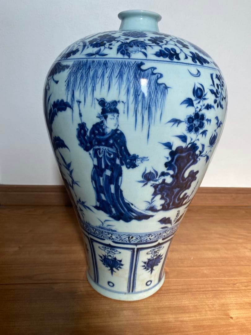 元末明初青花梅瓶、西厢記人物、サイズ高さ約39cmx径24cm.TA1037
