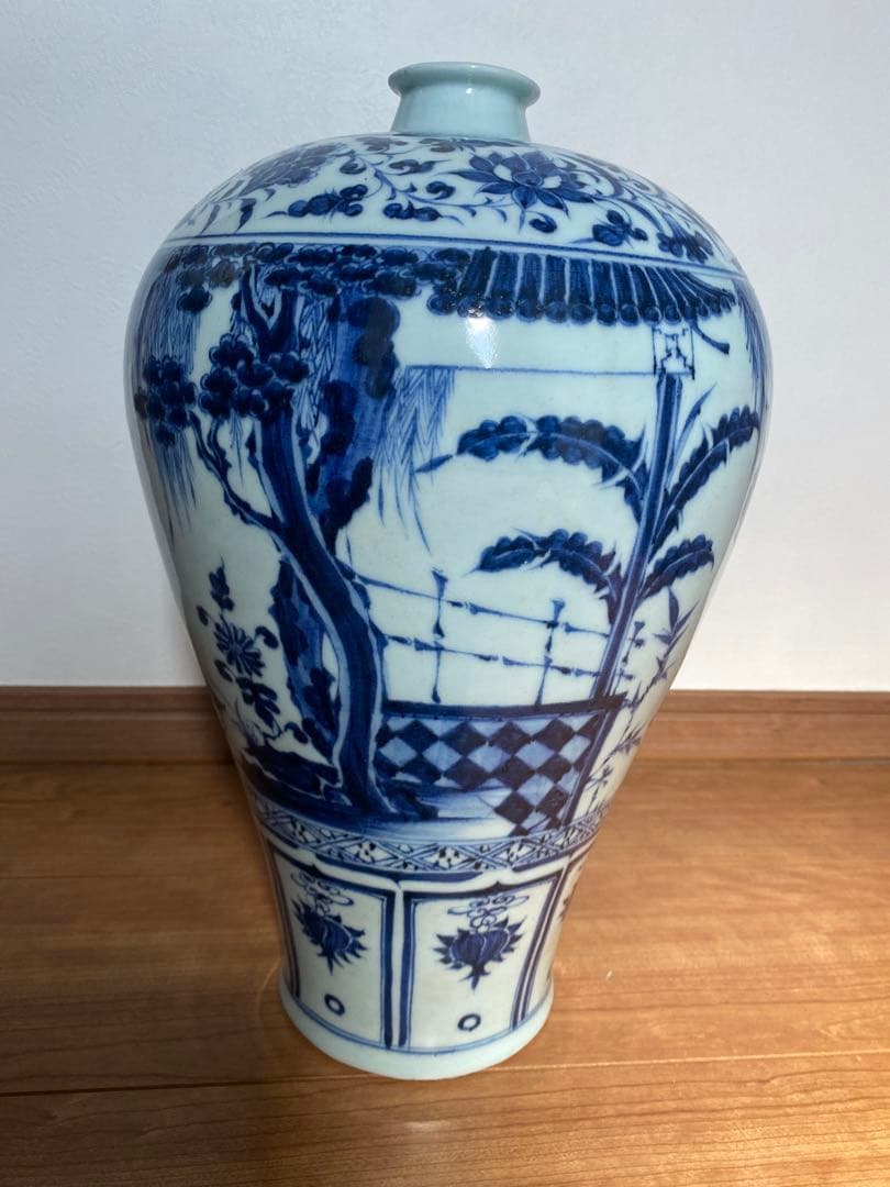 元末明初青花梅瓶、西厢記人物、サイズ高さ約39cmx径24cm.TA1037