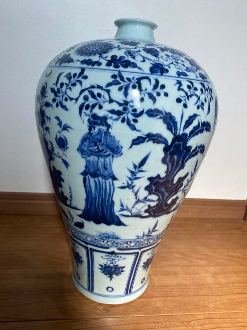 元末明初青花梅瓶、西厢記人物、サイズ高さ約39cmx径24cm.TA1037