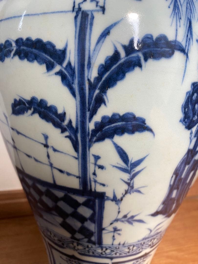 元末明初青花梅瓶、西厢記人物、サイズ高さ約39cmx径24cm.TA1037