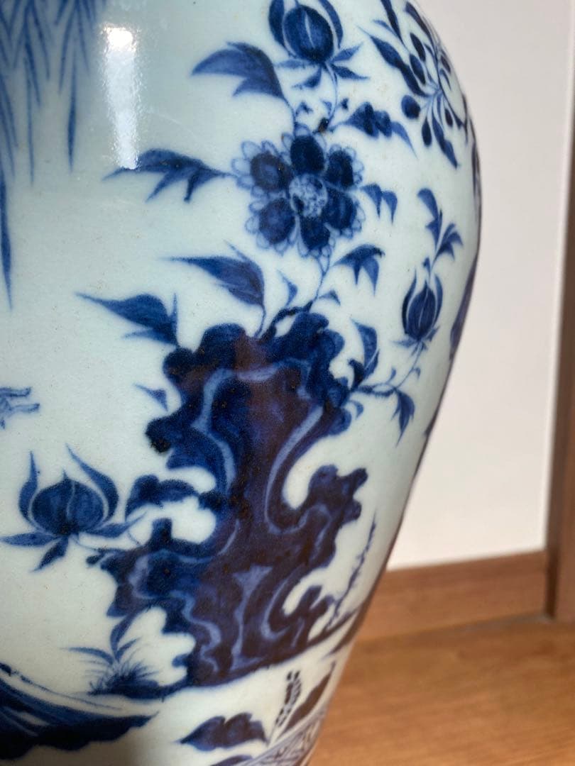 元末明初青花梅瓶、西厢記人物、サイズ高さ約39cmx径24cm.TA1037