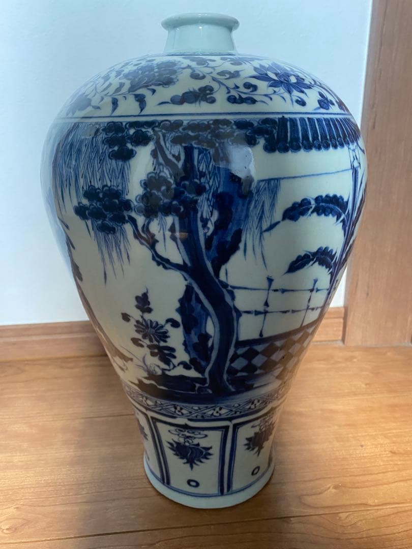 元末明初青花梅瓶、西厢記人物、サイズ高さ約39cmx径24cm.TA1037