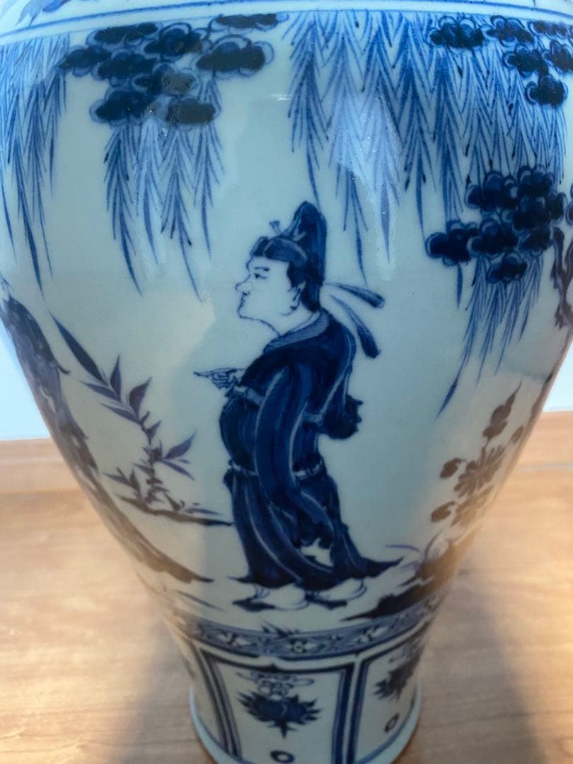 元末明初青花梅瓶、西厢記人物、サイズ高さ約39cmx径24cm.TA1037