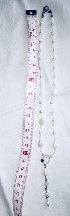 「一点物」天然石淡水パールが目立つ可愛いネックレス