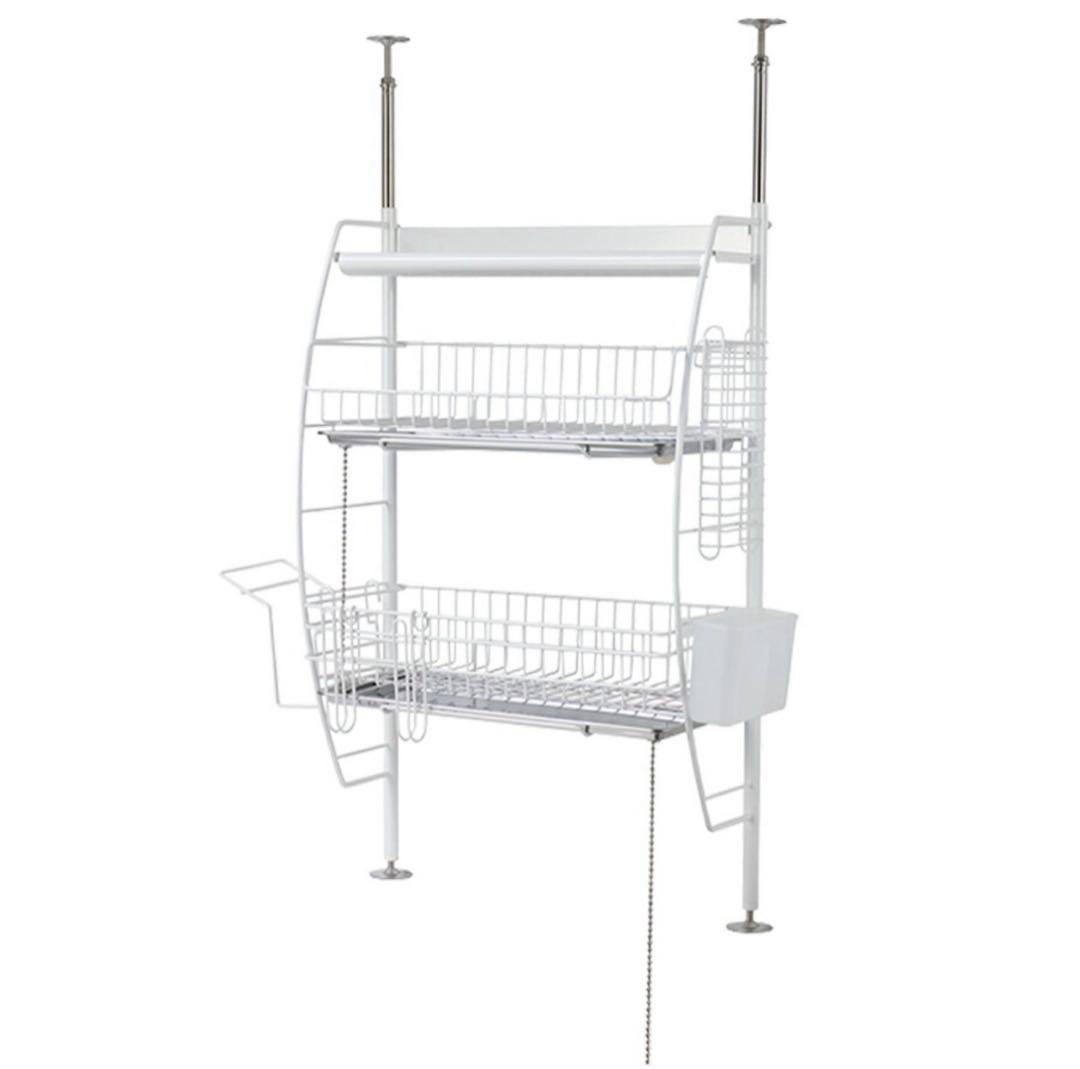 流れるつっぱり水切りラック ホワイト