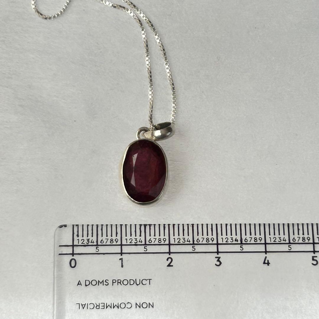 ガーネット 深紅 大粒 SV925ペンダント ネックレス SV925チェーン付き