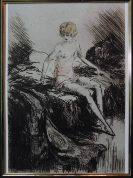 ルイ・イカール・アールデコ/寝室、希少な限定版額装用画集より、新品高級額装付