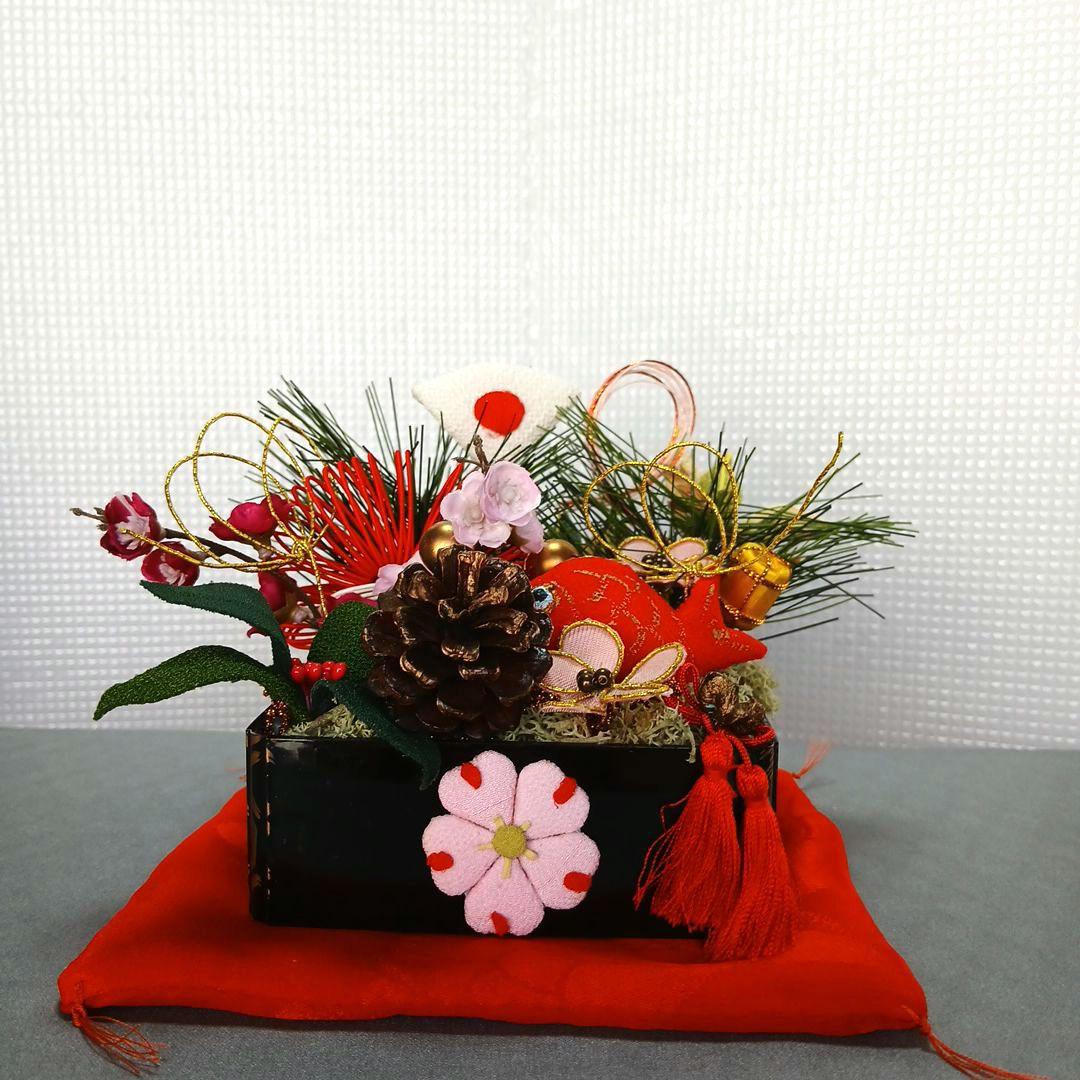 私の手作り/正月飾り/手作り/赤敷物付き