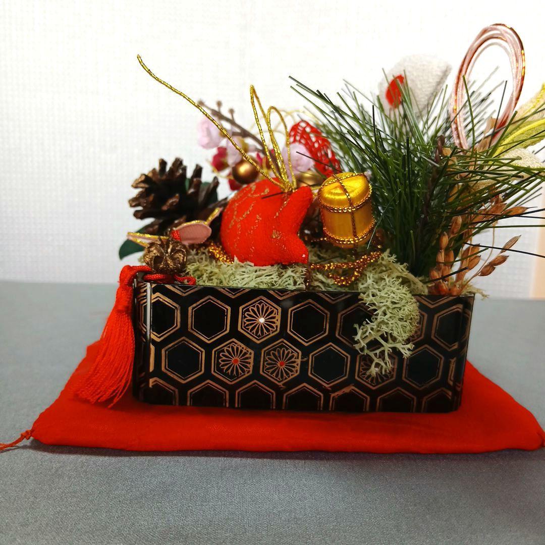 私の手作り/正月飾り/手作り/赤敷物付き