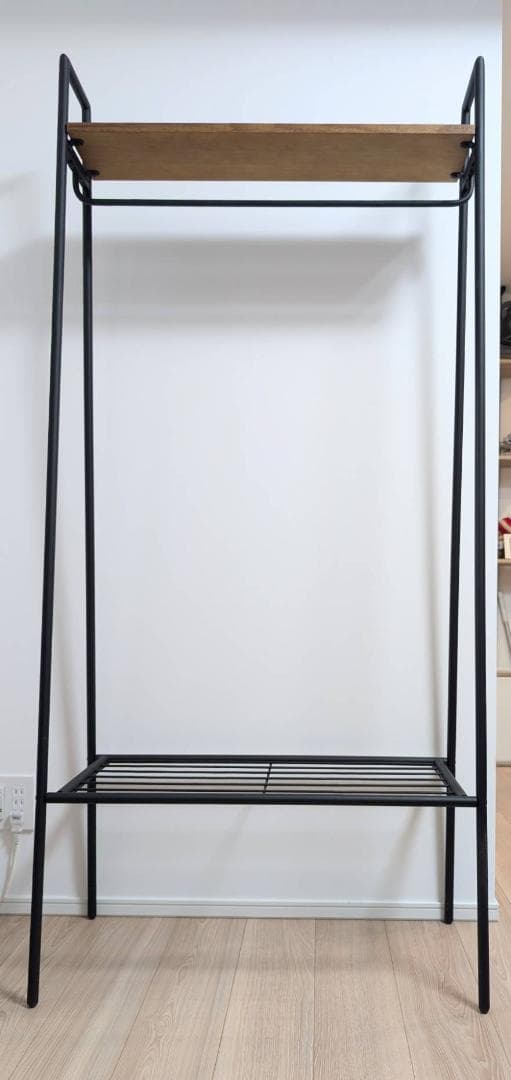 ハンガーラック アイアン 木製 直接引取可】 ★173 x 80cm★黒 洋服掛
