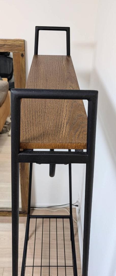 ハンガーラック アイアン 木製 直接引取可】 ★173 x 80cm★黒 洋服掛