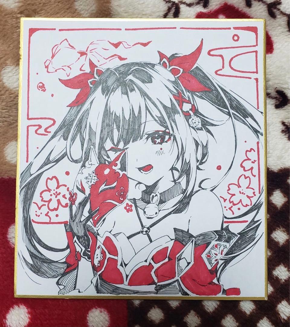 手描き　色紙　イラストオーダー