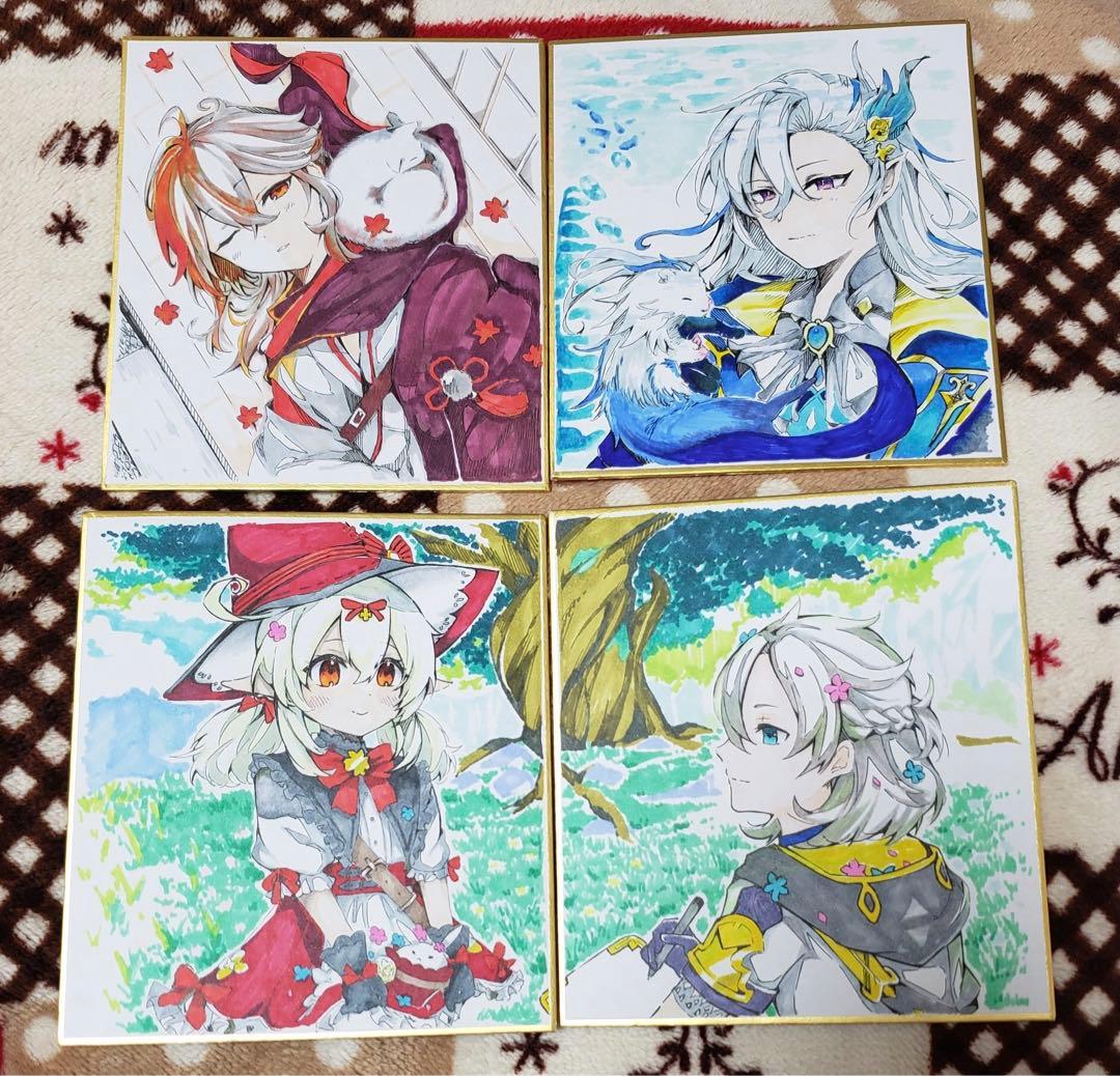 手描き　色紙　イラストオーダー