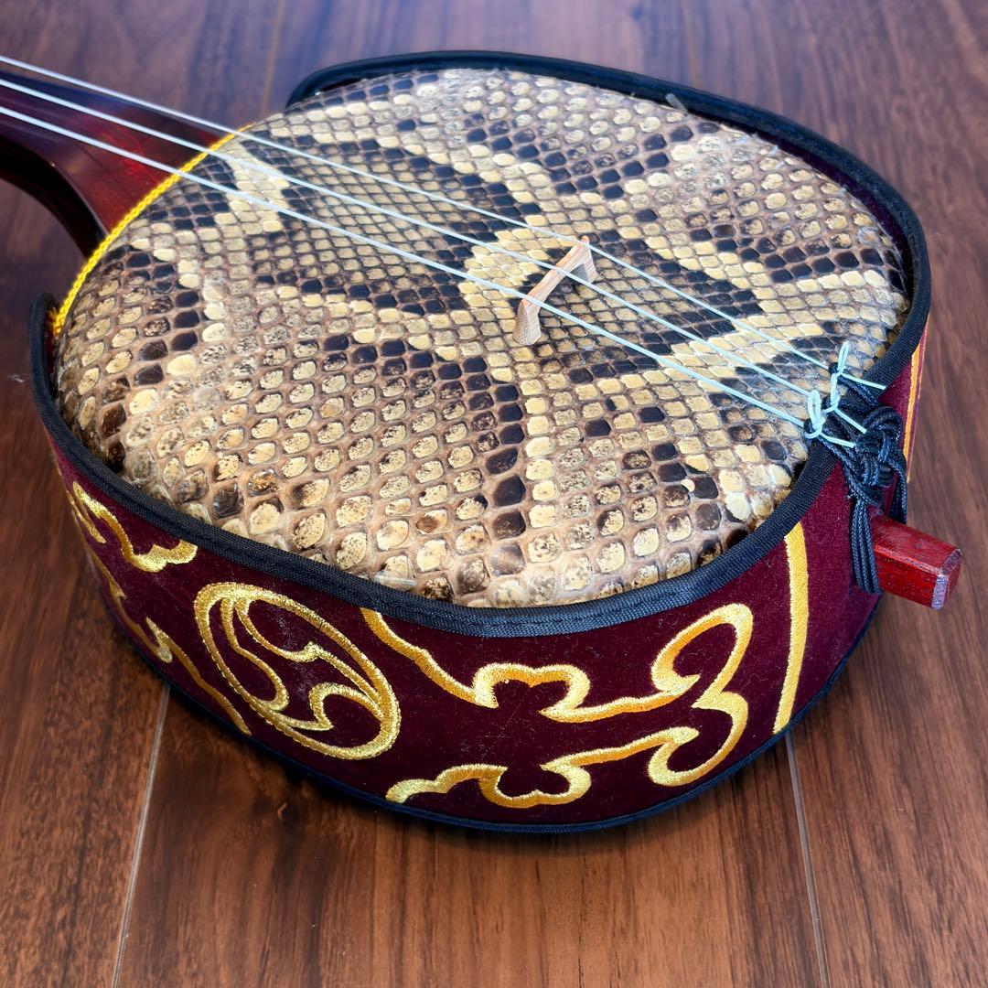【美品】沖縄三線 本蛇皮 初心者セット ケース・教本付 【すぐ弾ける】