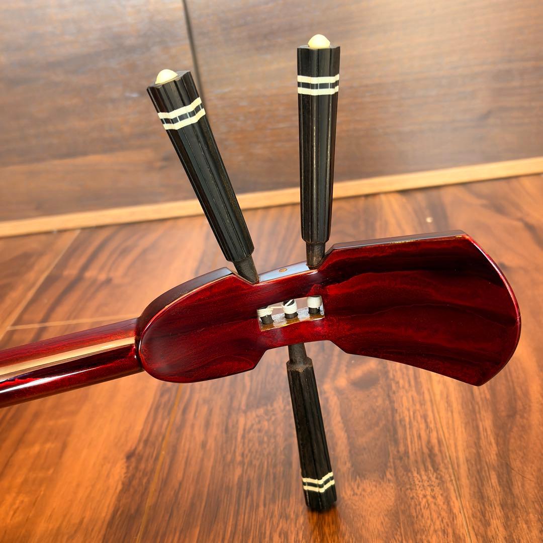 【美品】沖縄三線 本蛇皮 初心者セット ケース・教本付 【すぐ弾ける】