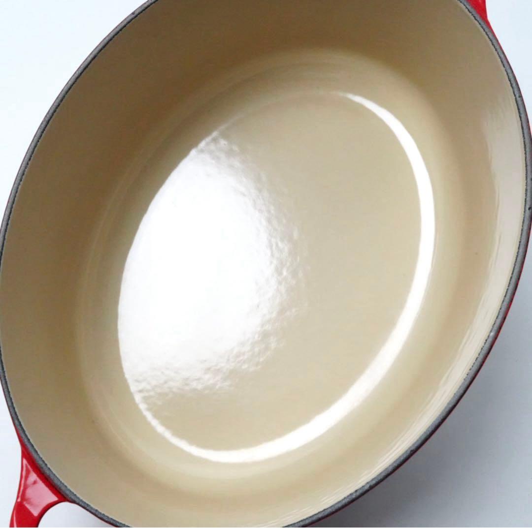 【美品】LE CREUSET　ココット オーバル チェリーレッド　23cm