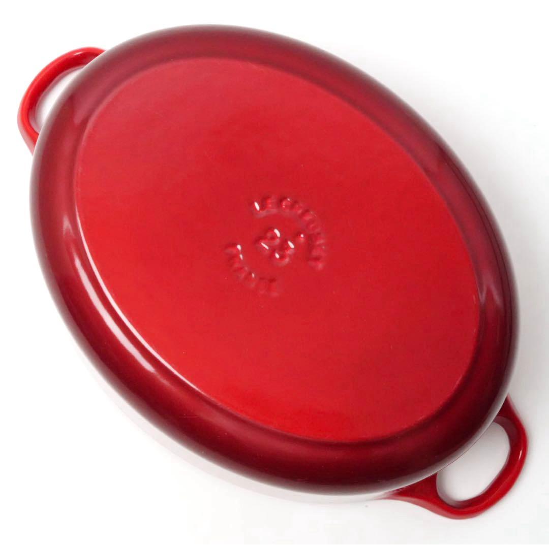 【美品】LE CREUSET　ココット オーバル チェリーレッド　23cm
