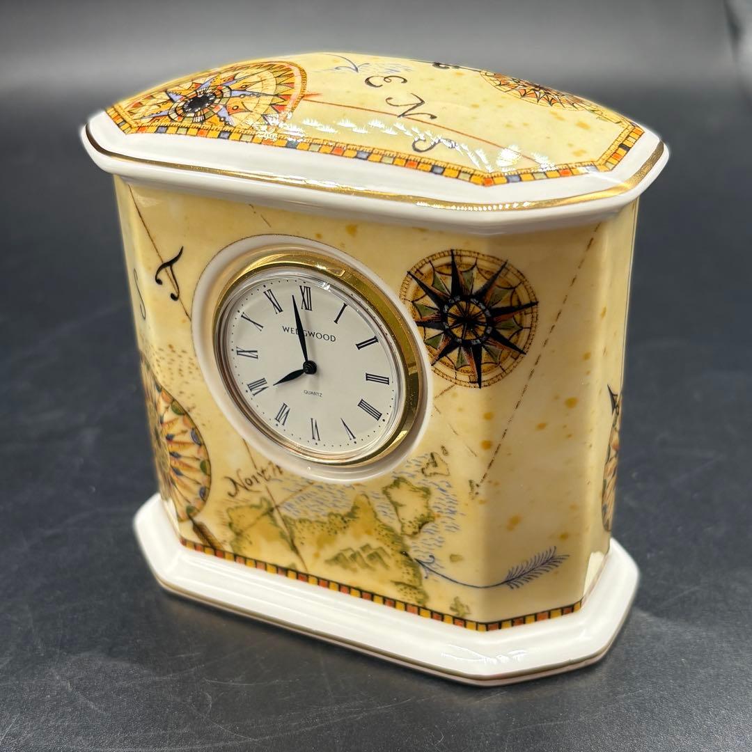 動作未確認　ウェッジウッド 置き時計 コンパス　イエロー　no.183