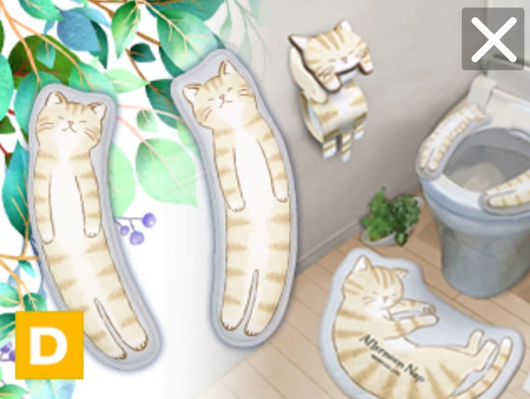 【きじ猫】トイレマット・ペーパーホルダーカバー・便座シート セット