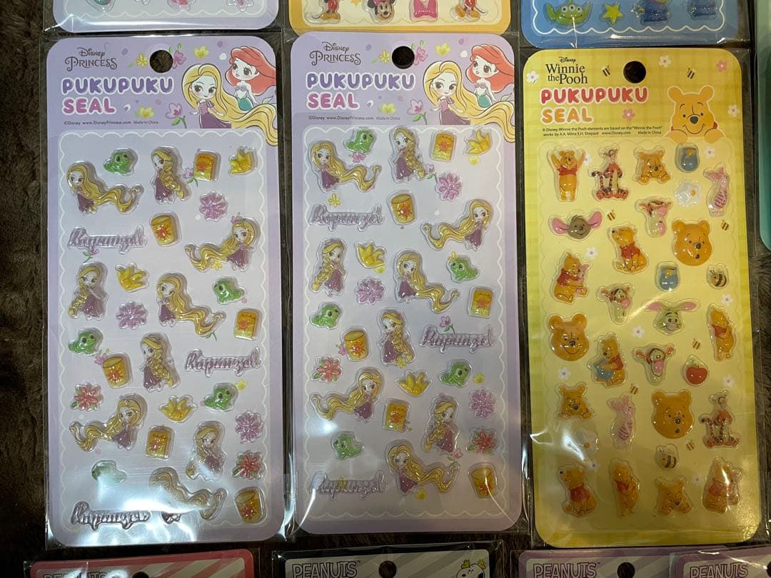 【即日発送】 ぷくぷくシール ディズニー プリンセス スヌーピー 18枚セット