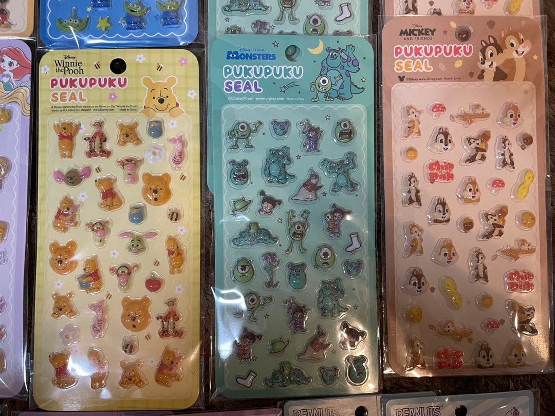 【即日発送】 ぷくぷくシール ディズニー プリンセス スヌーピー 18枚セット