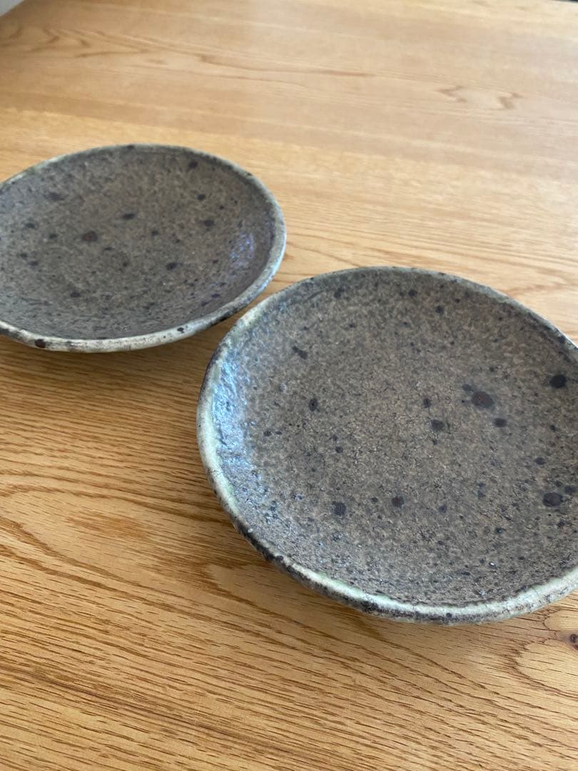 稲吉善光　黒灰色陶器皿、2枚セット