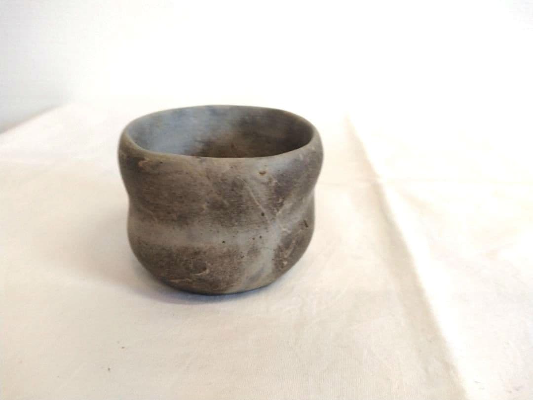 備前焼 若宮窯太田富夫（伝統工芸士）作 練り込み青備前 徳利とぐい呑み