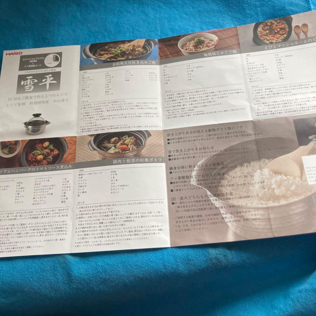 HARIO(ハリオ) ご飯釜 　雪平 IH対応 1~3合用 シルバー