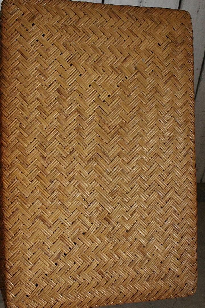 状態の良い古い竹編みの収納かご　行李　竹籠　篭　古道具