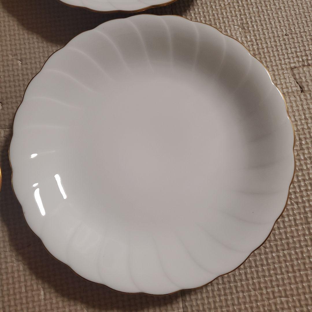 大倉陶園　皿　白磁　ゴールドライン　オークラ　OKURA　CHINA　6枚　金彩