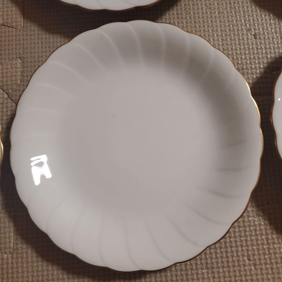 大倉陶園　皿　白磁　ゴールドライン　オークラ　OKURA　CHINA　6枚　金彩