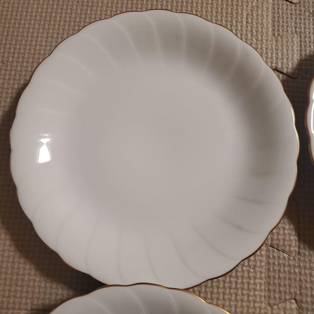 大倉陶園　皿　白磁　ゴールドライン　オークラ　OKURA　CHINA　6枚　金彩