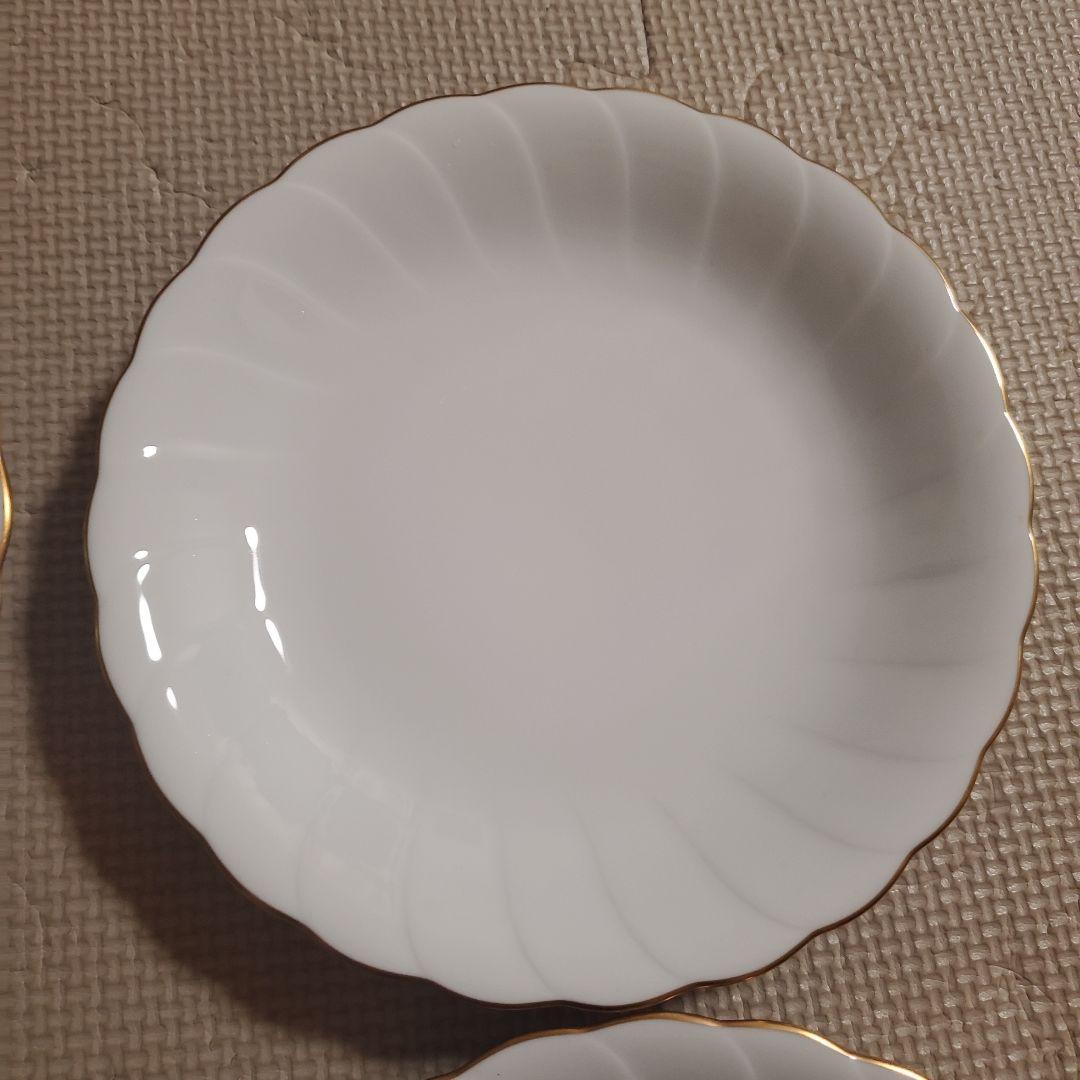 大倉陶園　皿　白磁　ゴールドライン　オークラ　OKURA　CHINA　6枚　金彩