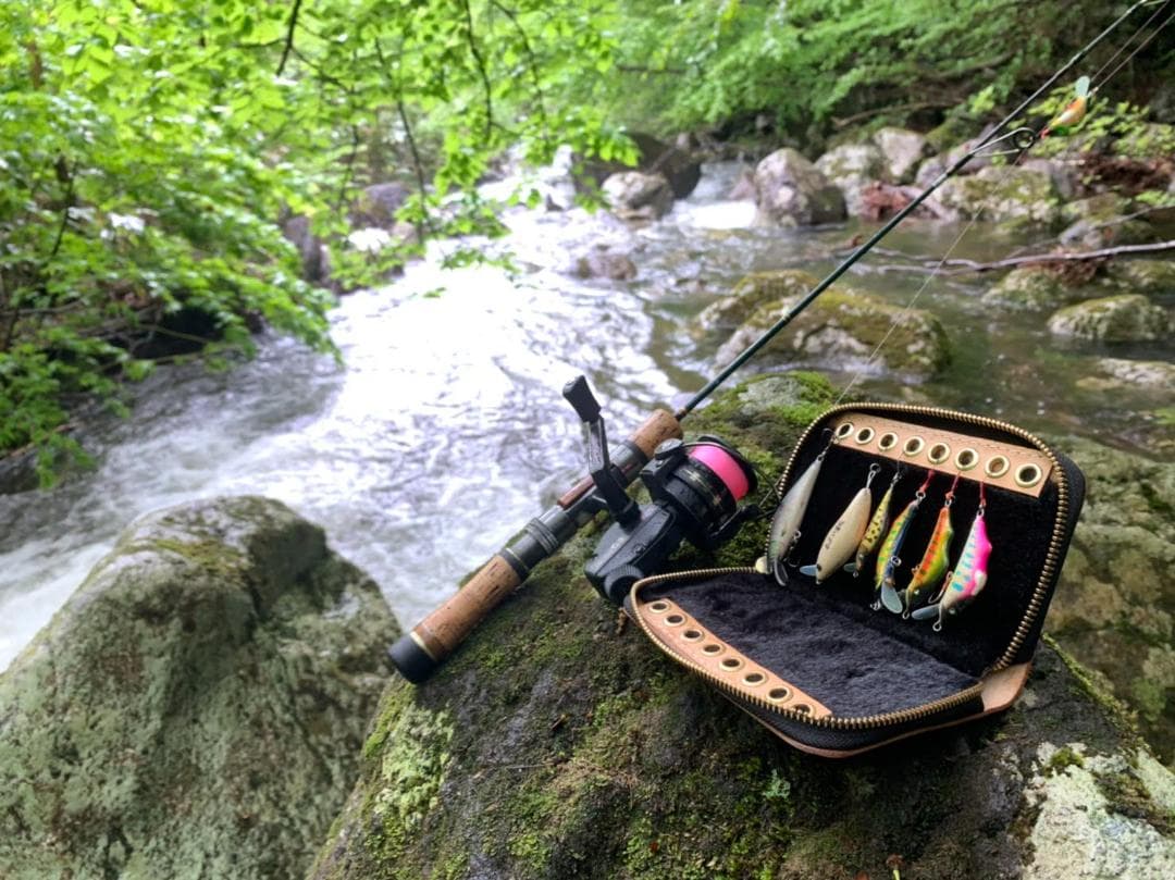 ★受注生産★ 渓流ルアーワレット　ブラウン　本革　トラウト　レザークラフト