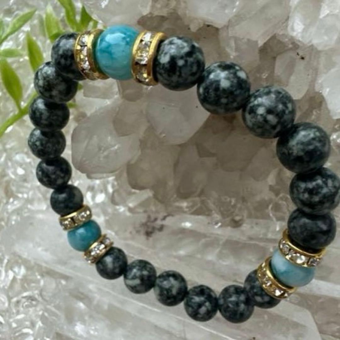 【波動調整】ラリマー×遠野霊石 癒しのオリジナルブレスレット