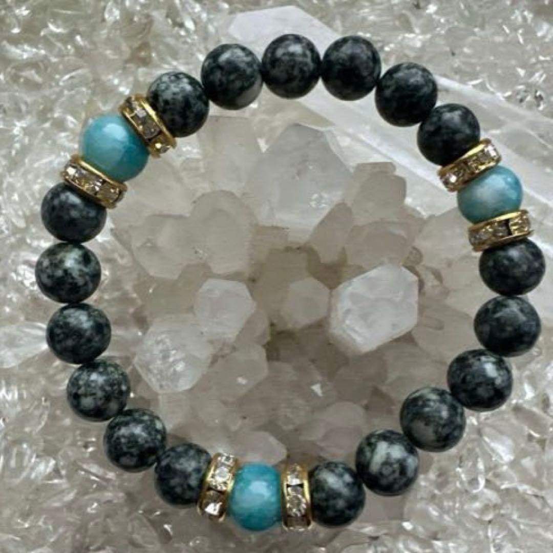 【波動調整】ラリマー×遠野霊石 癒しのオリジナルブレスレット